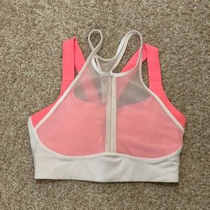 Lululemon Pink and White Sports Bra